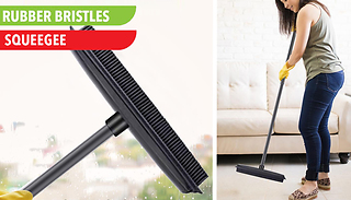 1.3m Extendable Rubber Broom With Anti-Scratch Bristles