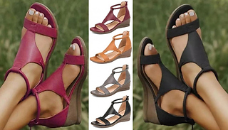 Peep-Toe Wedge Sandals - 4 Colours & 8 Sizes