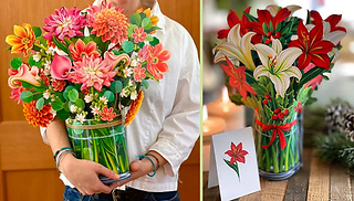 3D Paper Bouquet-in-a-Jar with Greetings Card - 5 Options