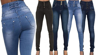 High Waist Slim Jeans - 3 Colours & 3 Sizes