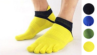 Pair of 5 Toe Yoga Cotton Socks - 3 Colours
