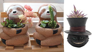 2 Animal Resin Succulent Plant Pots - 2 Designs