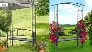 Metal Archway Bench with Trellis