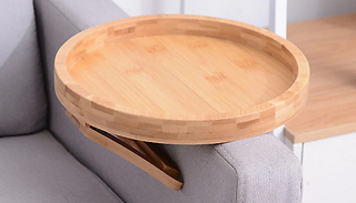 Sofa Armrest Wooden Tray Table
