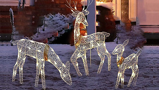1 or 3 Christmas Light-Up Garden Reindeer Ornament - 3 Sizes