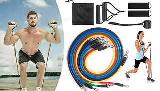 11-Piece Set of Exercise Resistance Bands