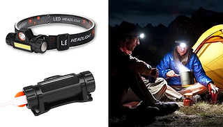 USB Waterproof COB Headlamp with Optional Bracket