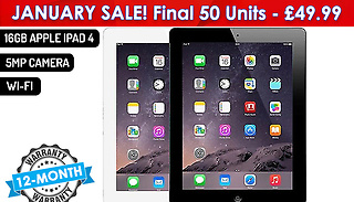 Apple iPad 4 Wi-Fi with 16GB or 32GB Memory - 2 Colours