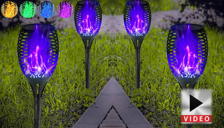 1-8 Solar LED Flickering Flame Torch Lights – 4 Colours