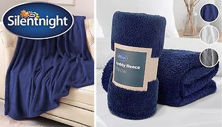 Silentnight Teddy Fleece Throw - 3 Colours
