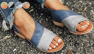 Casual Peep Toe Pointed Flat Sandals - 4 Colours