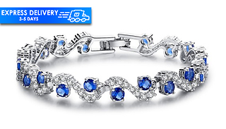 1 or 2 Blue Simulated Sapphire Bracelet made with Crystals from Swarov ...