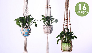 1 or 3-Pack of Vintage Style Macrame Flowerpot Basket Holders - 16 Opt ...