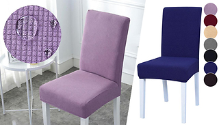 1, 2 or 4 Waterproof Elastic Dining Chair Covers - 7 Colours