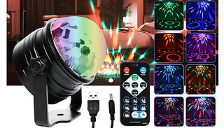 LED Rotating Disco Ball Light + Remote Control