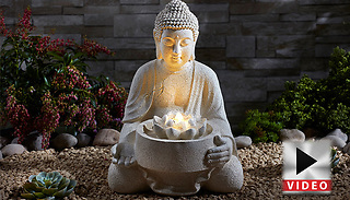 Serene Glowing Buddha Water Feature
