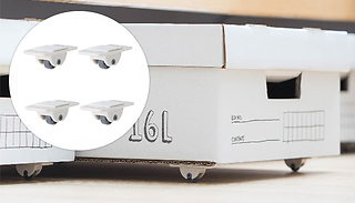 4-Pack of Adhesive Pulley Storage Box Wheels