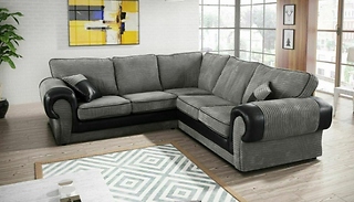 5-Seater Jumbo Cord Fabric Corner Sofa - 2 Colours