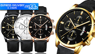 Men's Stainless Steel Quartz Chronograph Watch - 4 Colours