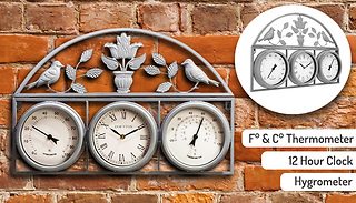 Garden Ornate Weather Station Clock