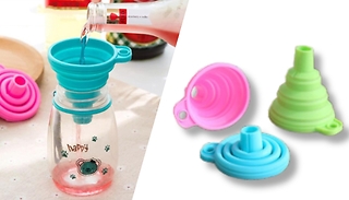 1, 2, 3 or 4-Pack of Collapsible Kitchen Funnels - 4 Colours