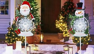 Solar-Powered Snowflake Pathway Lights - 2 Designs 