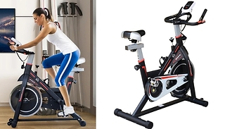 HOMCOM Indoor Exercise Bike With LCD Display