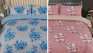 Brushed Cotton Flannelette Reversible Duvet Set - 2 Colours & 2 Sizes