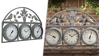 Garden Ornate Weather Station Clock