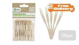 50-Pack Bamboo Barbecue Forks