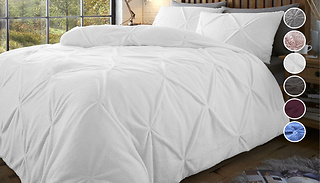 Teddy 'Chiswick Pintuck' Duvet Cover Set - 3 Sizes & 6 Colours