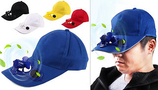 1 or 2 Solar Cooling Fan Hats - 5 Colours