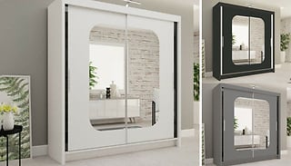 Marika Sliding Mirror Wardrobe - 3 Colours & 3 Sizes