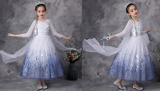 Girl's Long-Sleeved Princess Dress - 6 Sizes 