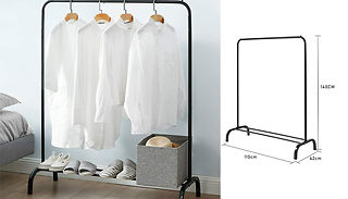 Heavy Duty Metal Clothes Rail with Shelf