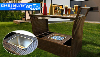 Portable Rattan Trolley Bar