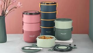 Multi-Layer Stainless Steel Thermal Lunch Box - 3 Layers, 3 Colours