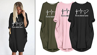 'Faith Hope Love' Long Dress - 3 Colours & 5 Sizes