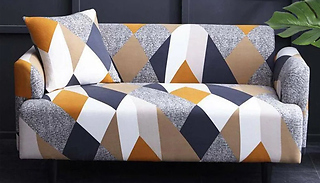 Geometric-Print Elasticated Sofa Protector - 1, 2 or 3-Seater