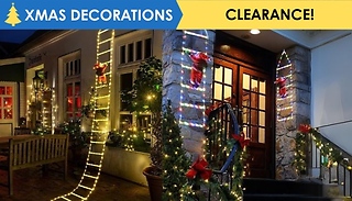 Ladder Lights with Climbing Santa Claus Decoration - 2 Sizes, 2 Colour ...