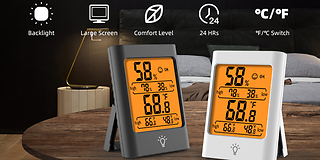 Indoor LCD Digital Thermometer - 2 Designs & Colours