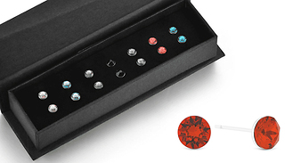 Set of 7 Multi-Coloured Crystal Earrings