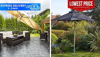 2M Standard or 2.7M Crank Garden Parasol - 3 Colours