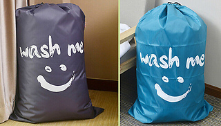 2x Light & Dark Smiley Printed Laundry Bags