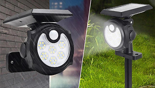 2-in-1 Solar-Powered Motion Sensor Garden Security Light - 4 Options