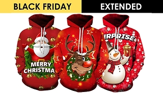 Men's Christmas Cartoon Winter Hoodie - 3 Designs & 5 Sizes