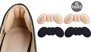 10-Pairs of Anti-Slip Heel Grips - 3 Colours