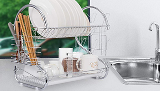 2-Tier Anti-Rust Dish Rack Drainer