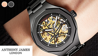 Anthony James Hand-Assembled Limited Edition Skeleton Watch - 2 Colours