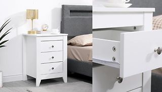 2-Pack Bedside Table with 3 Drawers 
